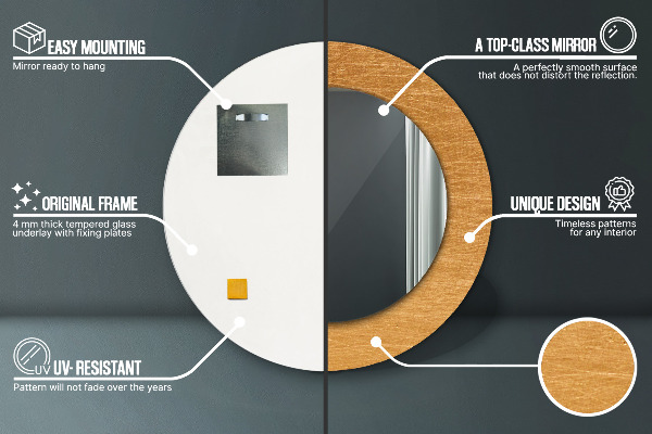 Round decorative mirror Metal surface