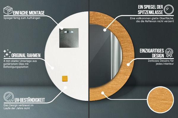 Round decorative mirror Metal surface