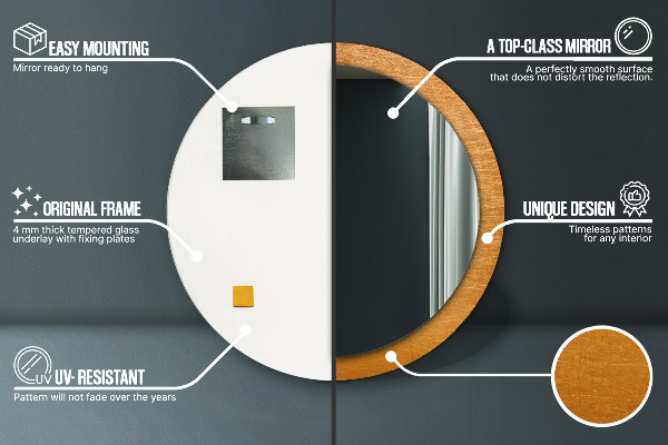 Round decorative mirror Metal surface