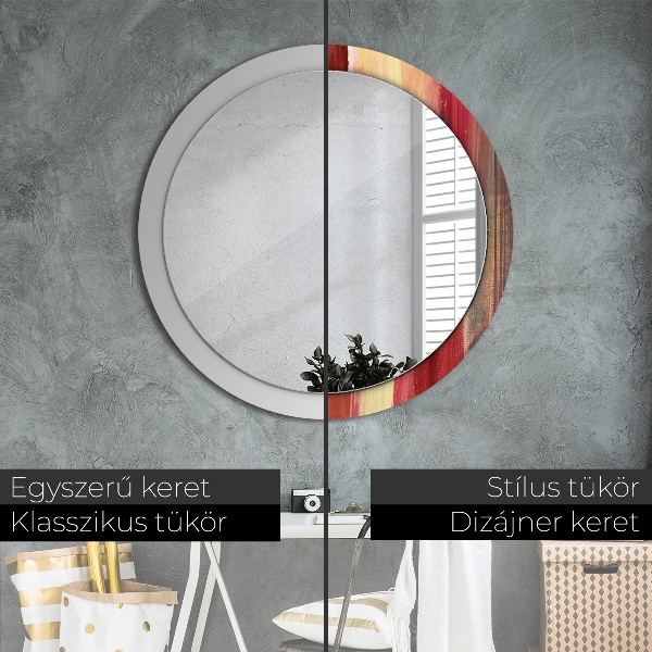 Round decorative mirror Abstract picture
