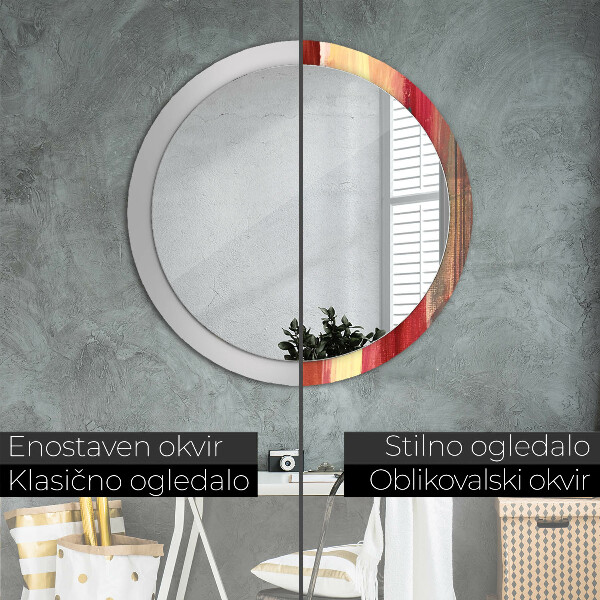 Round decorative mirror Abstract picture
