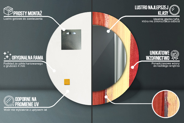 Round decorative mirror Abstract picture