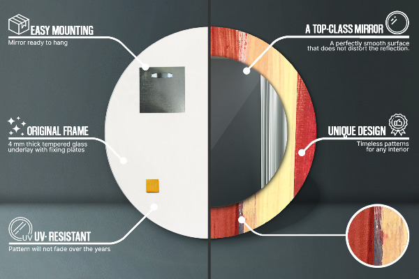 Round decorative mirror Abstract picture