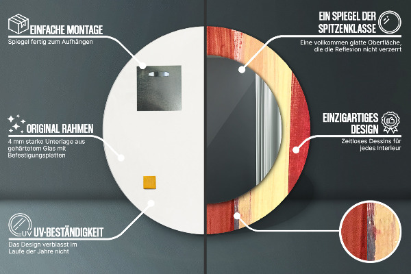 Round decorative mirror Abstract picture