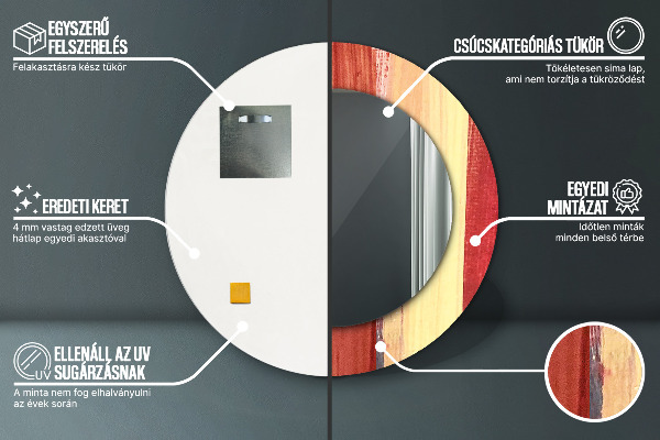 Round decorative mirror Abstract picture