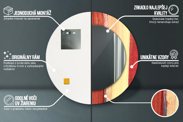 Round decorative mirror Abstract picture