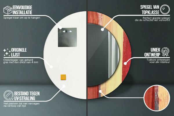 Round decorative mirror Abstract picture