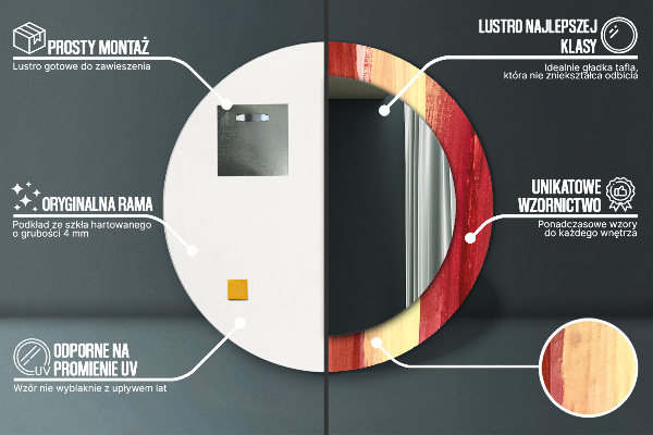 Round decorative mirror Abstract picture