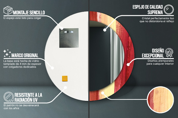 Round decorative mirror Abstract picture