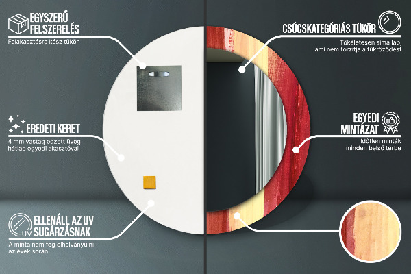 Round decorative mirror Abstract picture