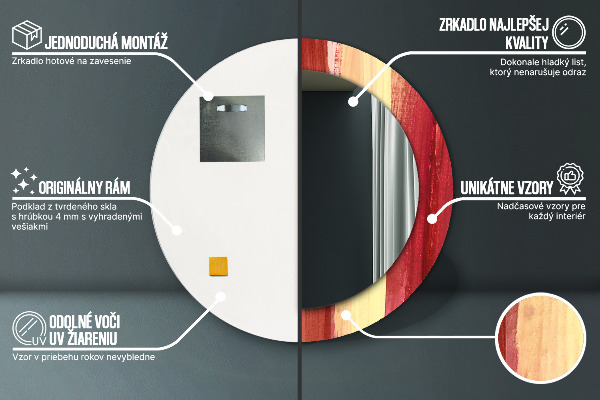 Round decorative mirror Abstract picture