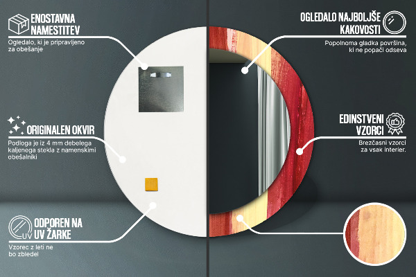 Round decorative mirror Abstract picture