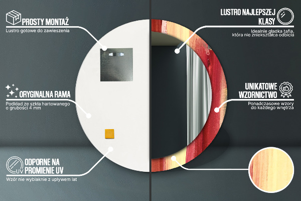 Round decorative mirror Abstract picture