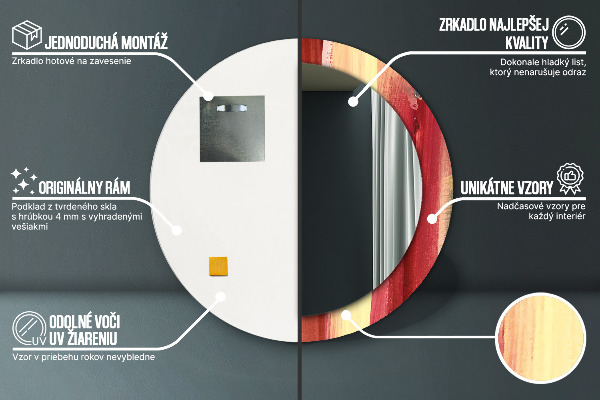 Round decorative mirror Abstract picture