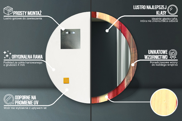 Round decorative mirror Abstract picture