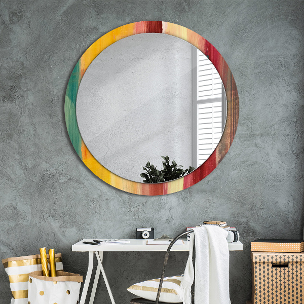 Round decorative mirror Abstract picture