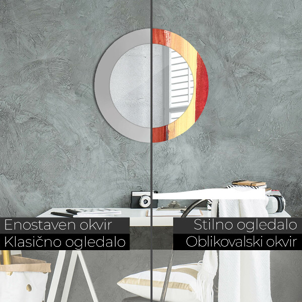 Round decorative mirror Abstract picture