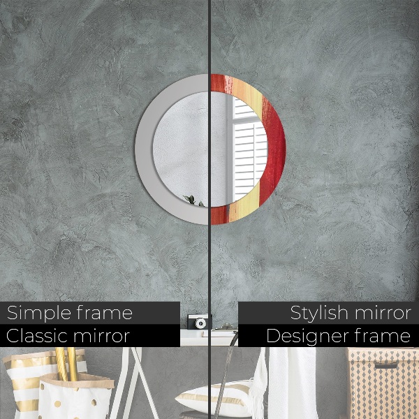 Round decorative mirror Abstract picture