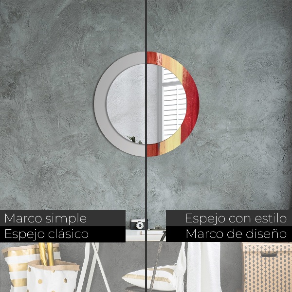 Round decorative mirror Abstract picture