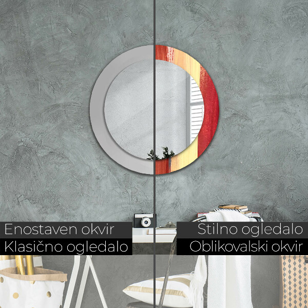 Round decorative mirror Abstract picture