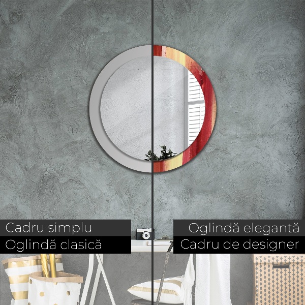 Round decorative mirror Abstract picture