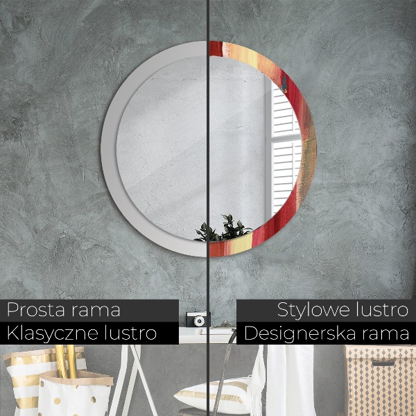 Round decorative mirror Abstract picture