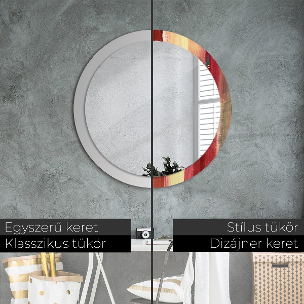 Round decorative mirror Abstract picture