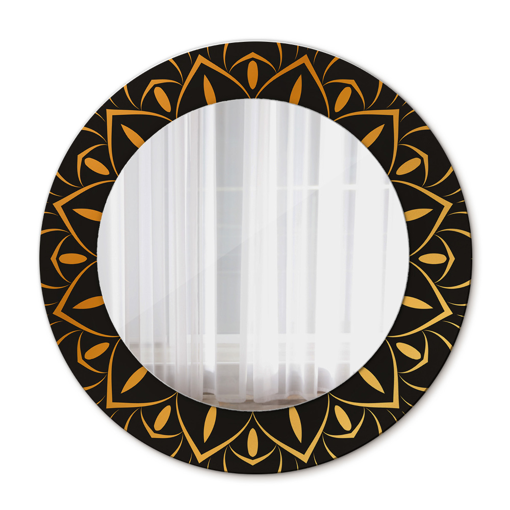 Round decorative mirror Golden mandala