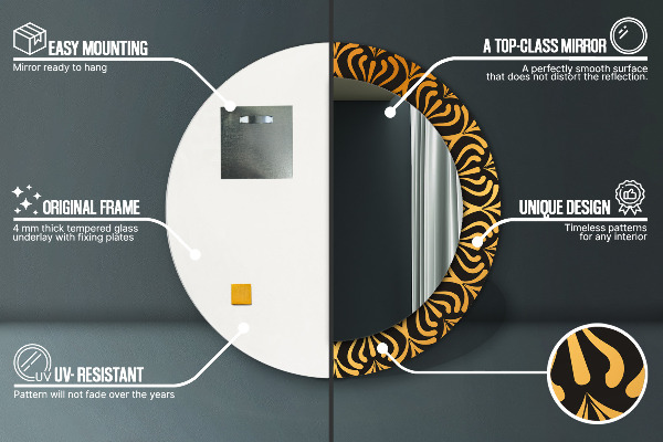 Round decorative mirror Golden mandala