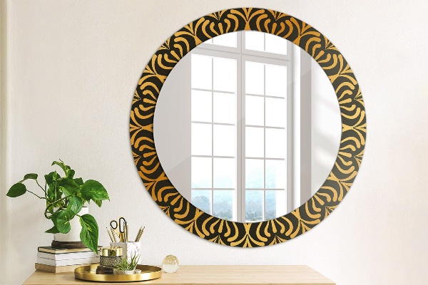 Round decorative mirror Golden mandala