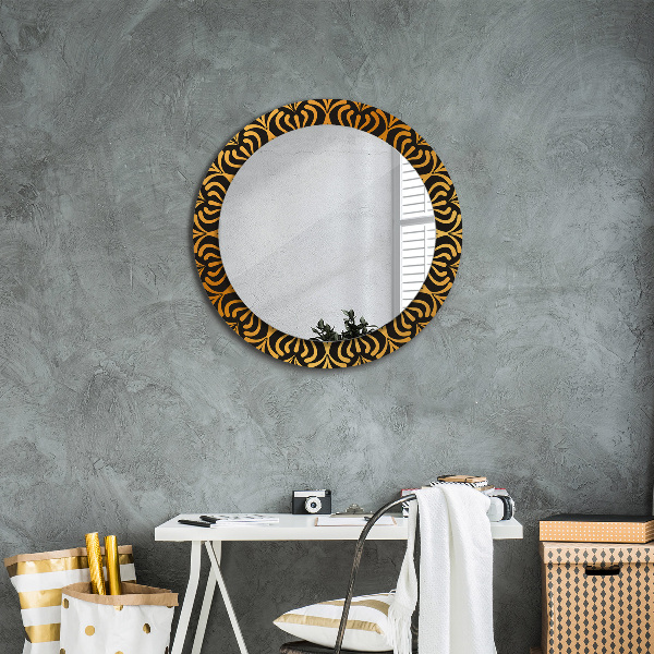 Round decorative mirror Golden mandala