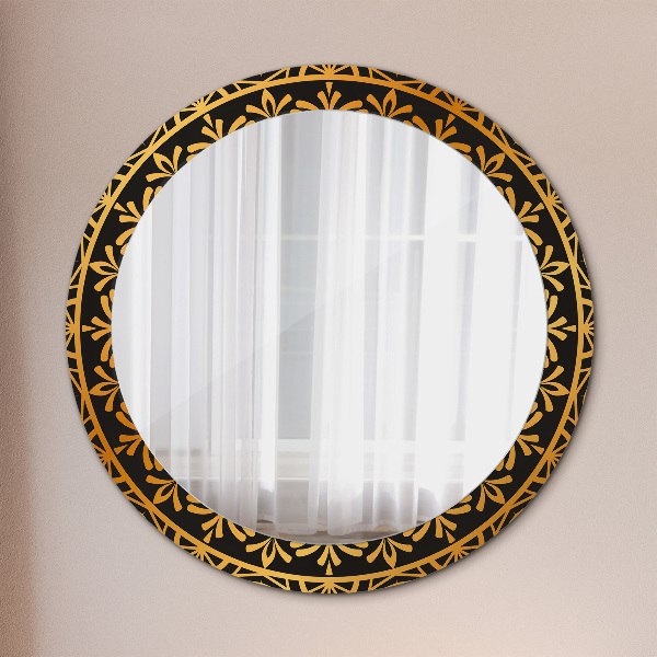 Round decorative mirror Golden mandala