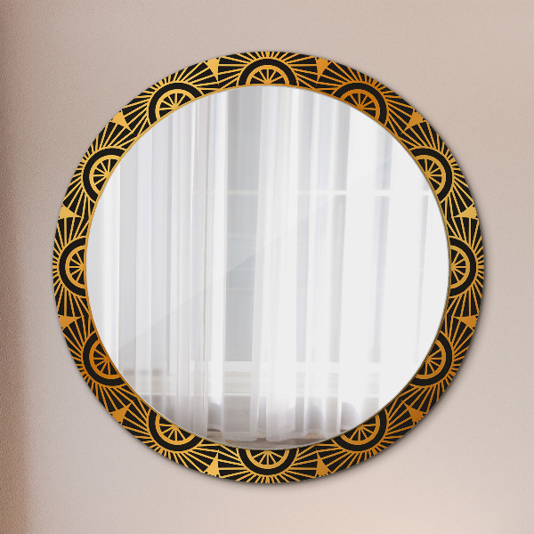 Round decorative mirror Golden mandala
