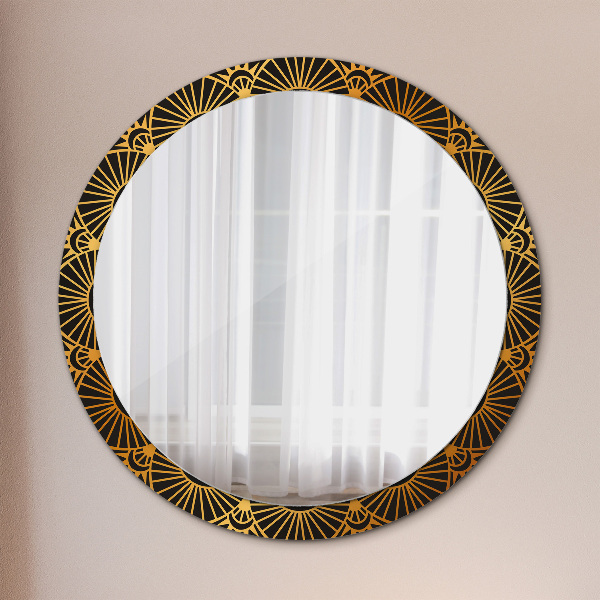Round decorative mirror Golden mandala