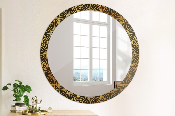 Round decorative mirror Golden mandala