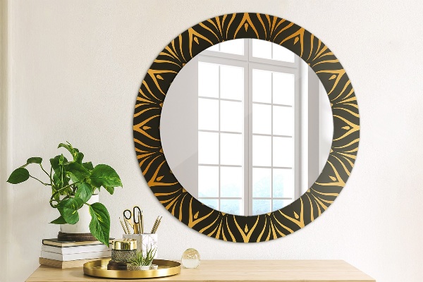Round decorative mirror Golden mandala