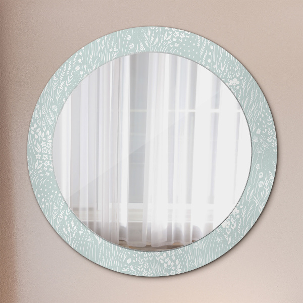 Round printed mirror Composition manually drawn
