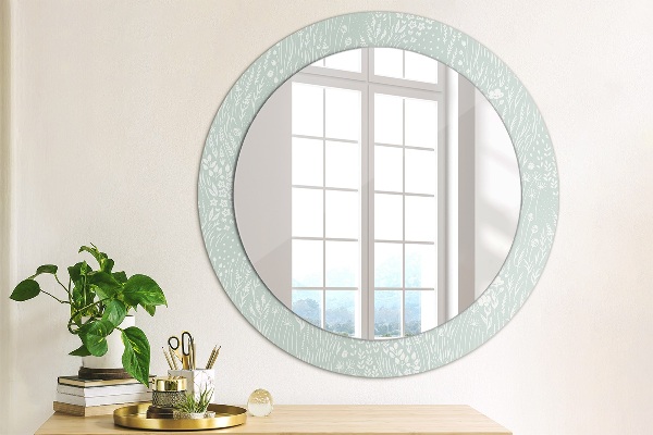 Round printed mirror Composition manually drawn