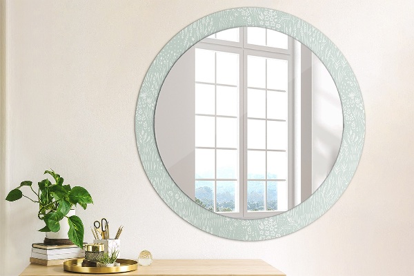 Round printed mirror Composition manually drawn