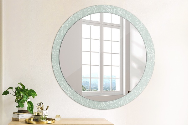 Round printed mirror Composition manually drawn
