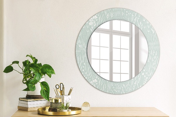 Round printed mirror Composition manually drawn
