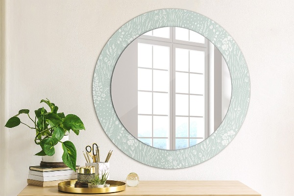Round printed mirror Composition manually drawn