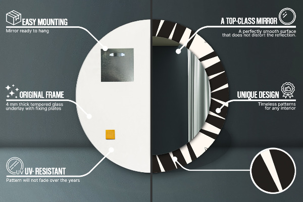 Round printed mirror Abstraction geometry