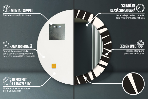 Round printed mirror Abstraction geometry
