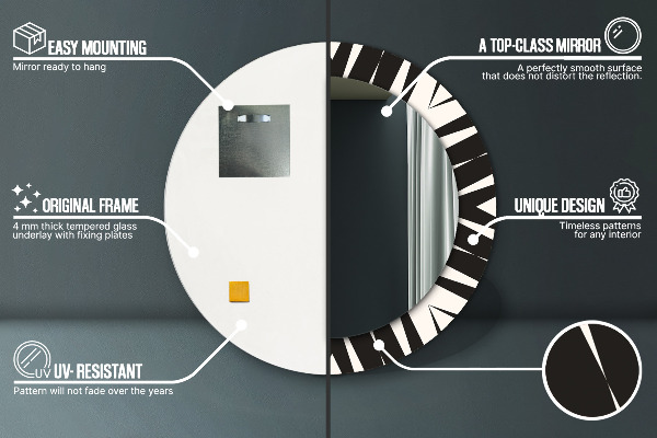 Round printed mirror Abstraction geometry