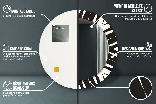 Round printed mirror Abstraction geometry