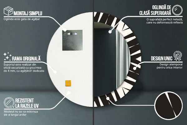 Round printed mirror Abstraction geometry