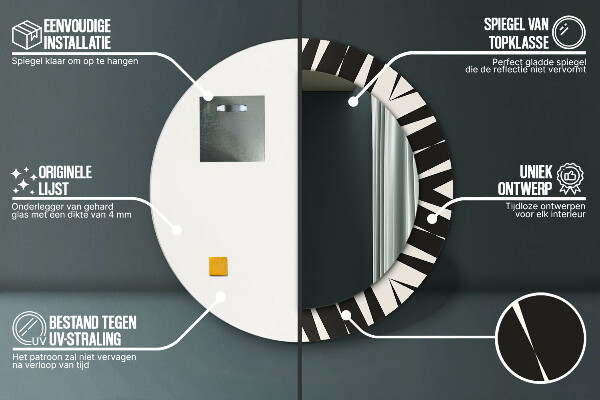 Round printed mirror Abstraction geometry