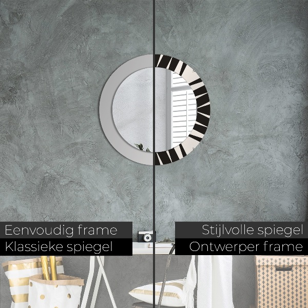 Round printed mirror Abstraction geometry