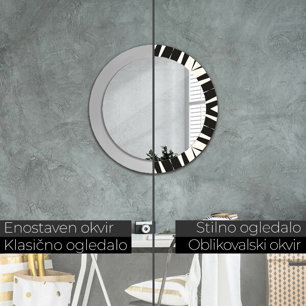 Round printed mirror Abstraction geometry